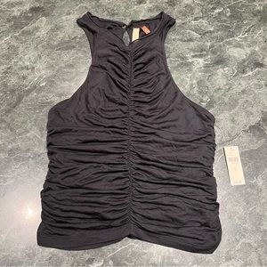 Pilcro Ruched Reversible Tank Top Size Medium Black Anthropologie NWT Shirt